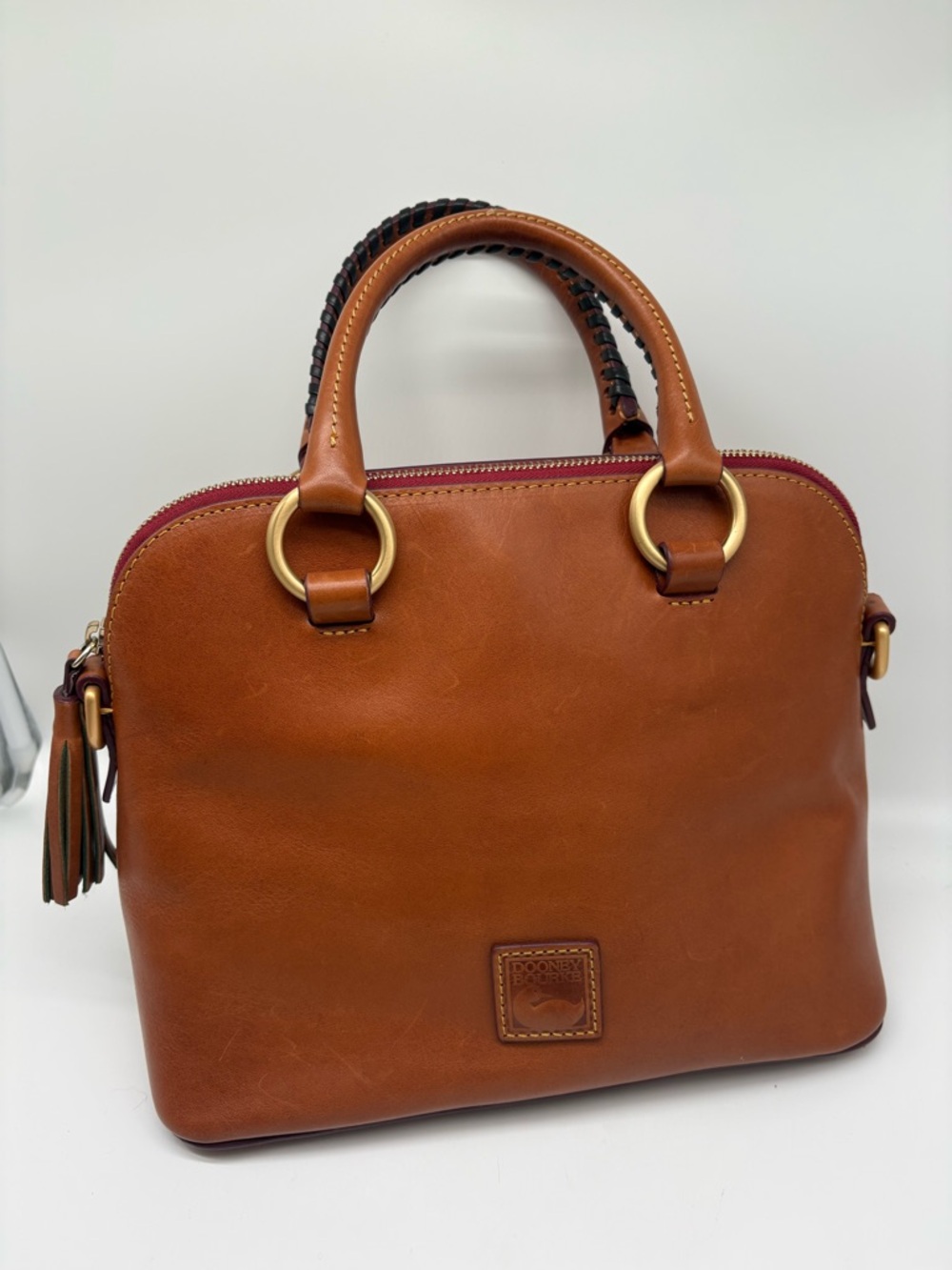 Dooney & Bourke Florentine Leather Dome Satchel in Color Natural